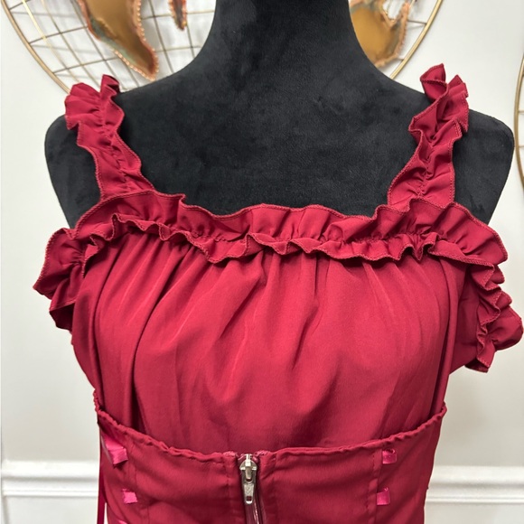 Women's Gothic Square Neck Sleeveless Ruffle Dress *see description* - Picture 5 of 9